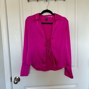 Pink front tie dress